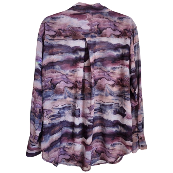 Dynamite Marble Patterned Button-Up Shirt - Picture 2 of 4